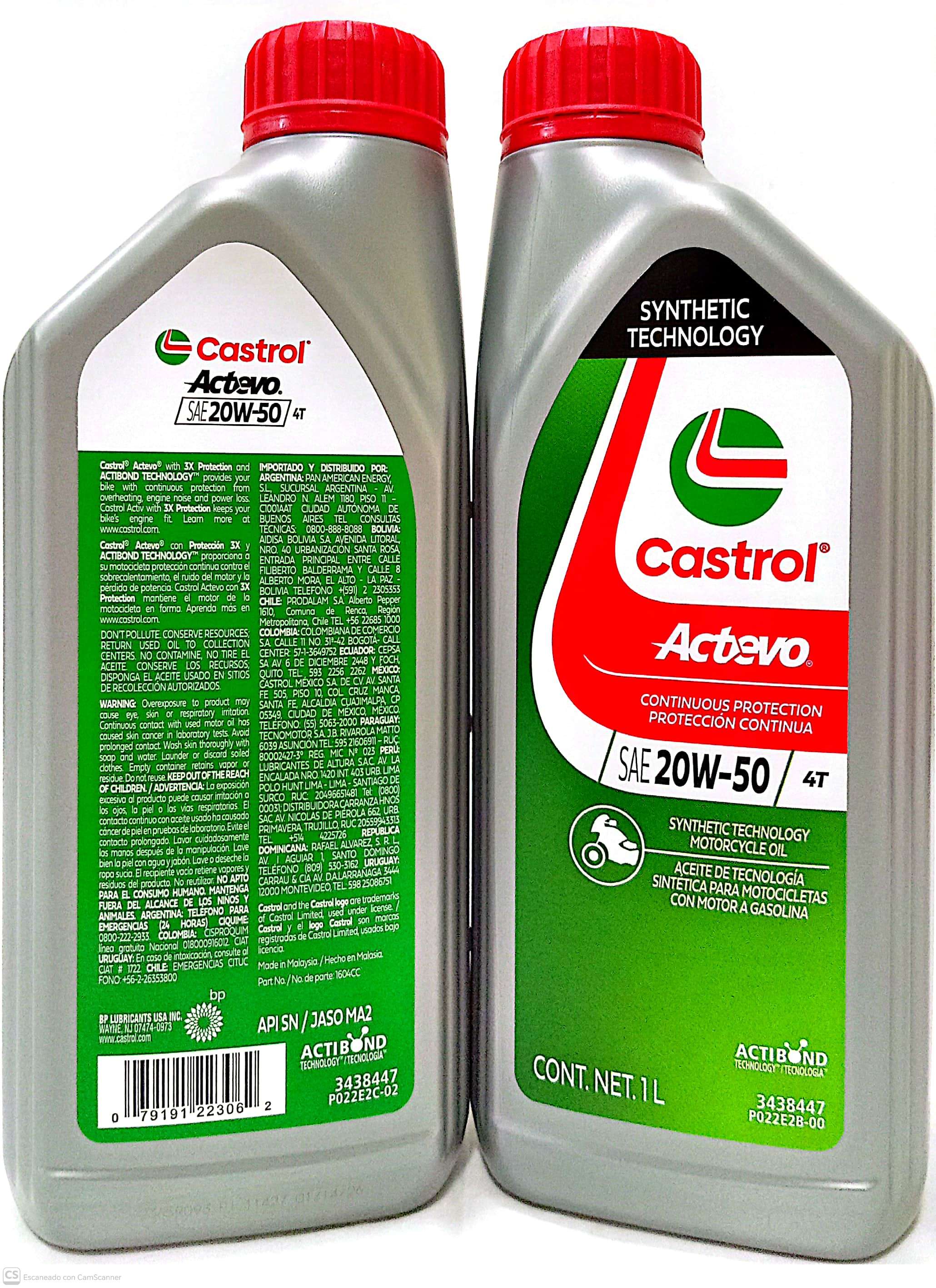 ACEITE CASTROL ACTEVO (4T) (20W-50) - Imagen principal
